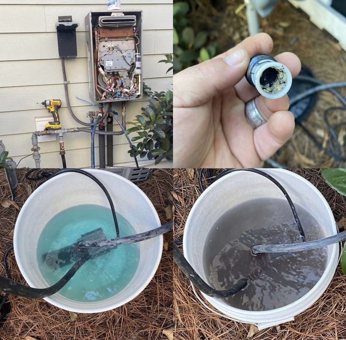 flushing a tankless water heater by Hunter Plumbing
